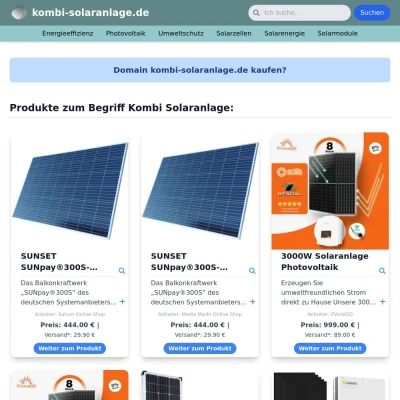 Screenshot kombi-solaranlage.de