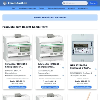 Screenshot kombi-tarif.de