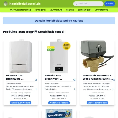 Screenshot kombiheizkessel.de