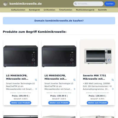 Screenshot kombimikrowelle.de