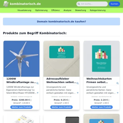 Screenshot kombinatorisch.de