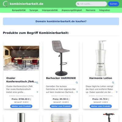 Screenshot kombinierbarkeit.de