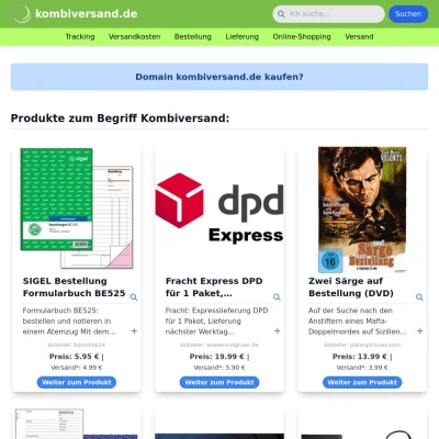 Screenshot kombiversand.de