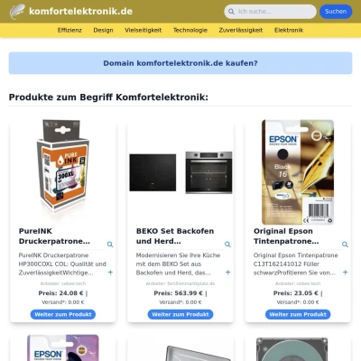 Screenshot komfortelektronik.de