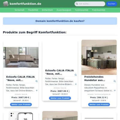 Screenshot komfortfunktion.de