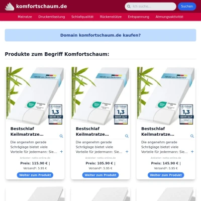 Screenshot komfortschaum.de