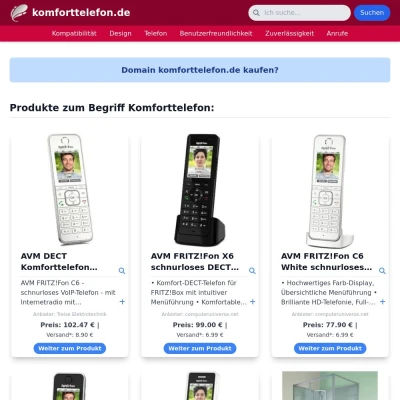 Screenshot komforttelefon.de