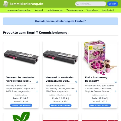 Screenshot kommisionierung.de