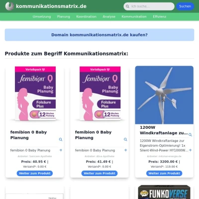 Screenshot kommunikationsmatrix.de