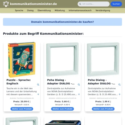 Screenshot kommunikationsminister.de