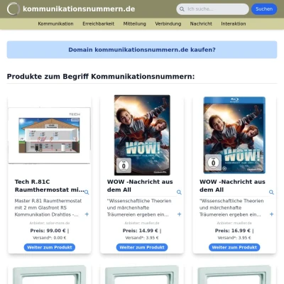 Screenshot kommunikationsnummern.de