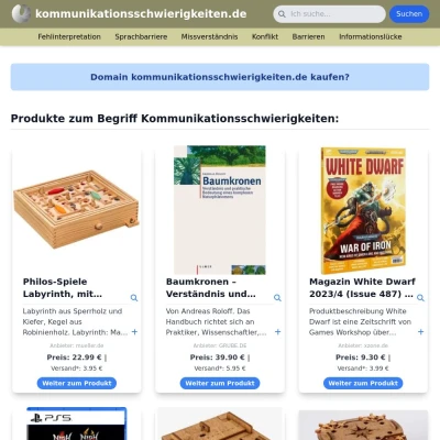 Screenshot kommunikationsschwierigkeiten.de