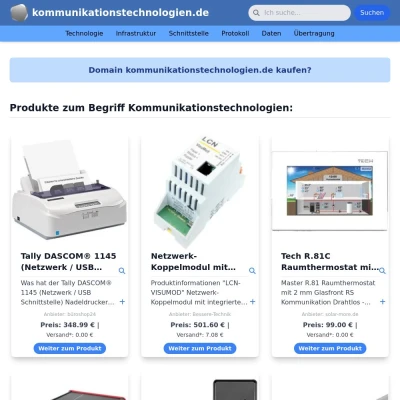 Screenshot kommunikationstechnologien.de