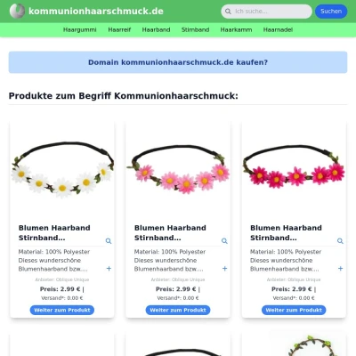 Screenshot kommunionhaarschmuck.de