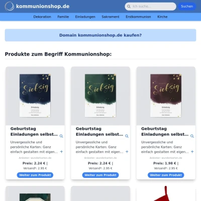 Screenshot kommunionshop.de