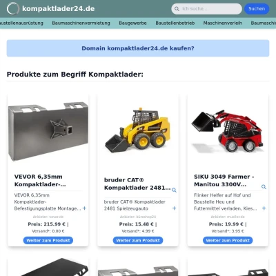 Screenshot kompaktlader24.de