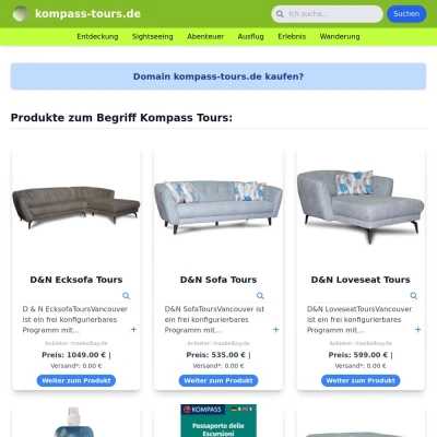 Screenshot kompass-tours.de