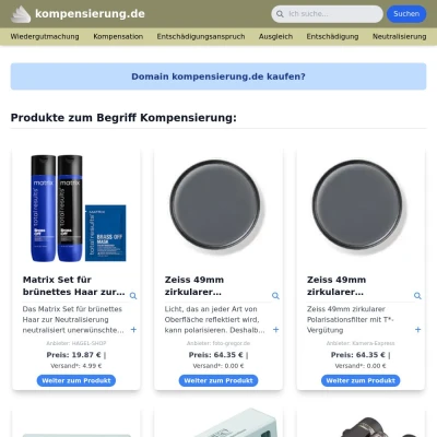 Screenshot kompensierung.de