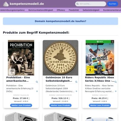 Screenshot kompetenzmodell.de