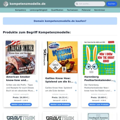 Screenshot kompetenzmodelle.de