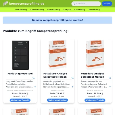 Screenshot kompetenzprofiling.de