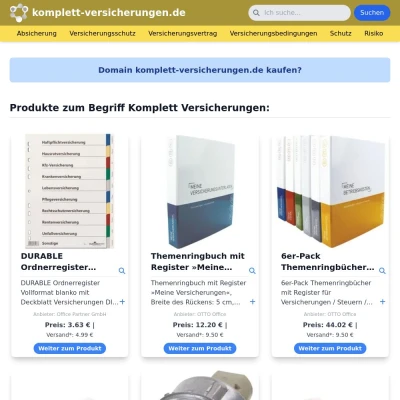 Screenshot komplett-versicherungen.de