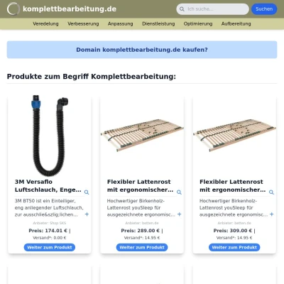 Screenshot komplettbearbeitung.de