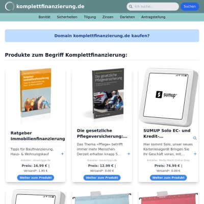 Screenshot komplettfinanzierung.de