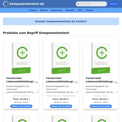 Screenshot komponententest.de