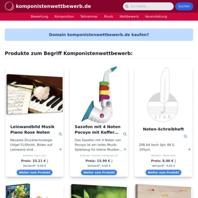 Screenshot komponistenwettbewerb.de