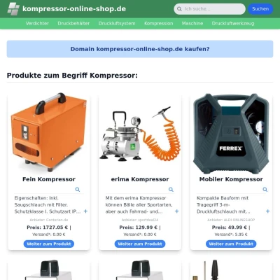 Screenshot kompressor-online-shop.de