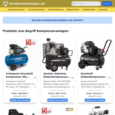 Screenshot kompressoranlagen.de