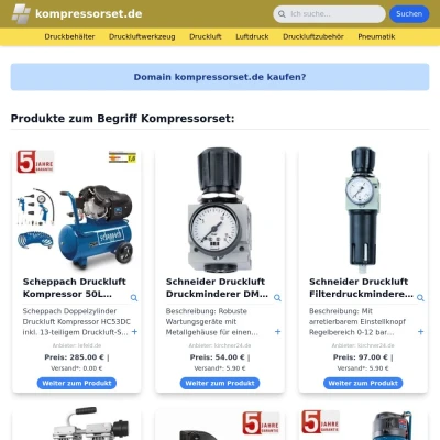 Screenshot kompressorset.de