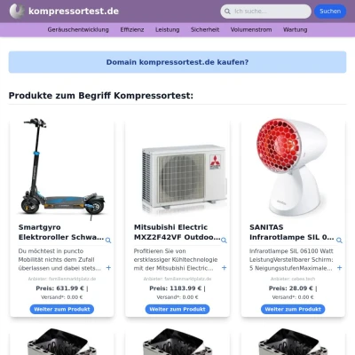 Screenshot kompressortest.de