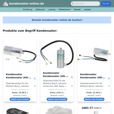 Screenshot kondensator-online.de