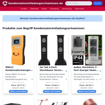 Screenshot kondensatorentladungsschweissen.de