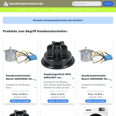 Screenshot kondensatormotor.de