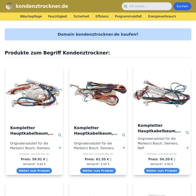 Screenshot kondenztrockner.de