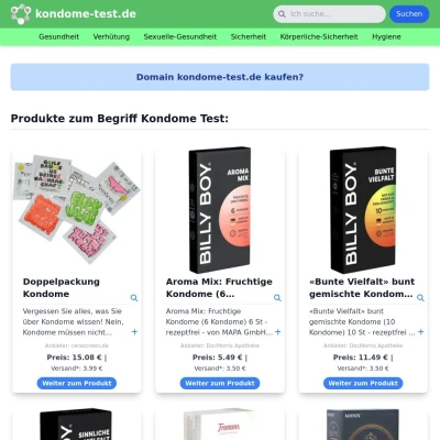 Screenshot kondome-test.de