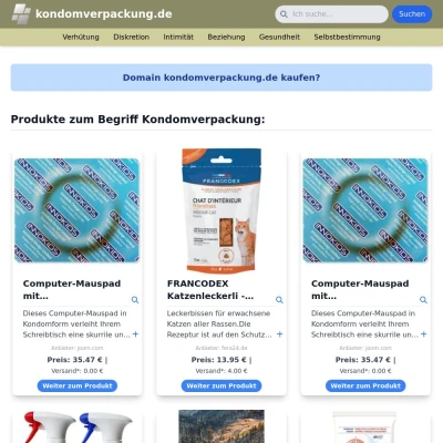 Screenshot kondomverpackung.de