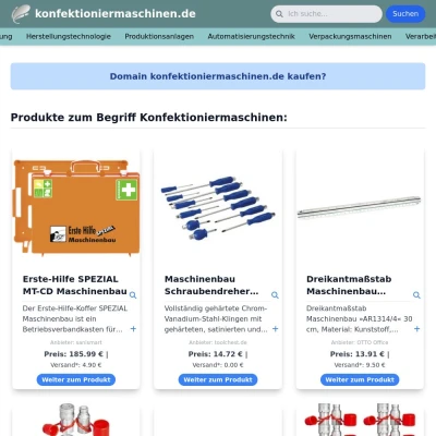 Screenshot konfektioniermaschinen.de