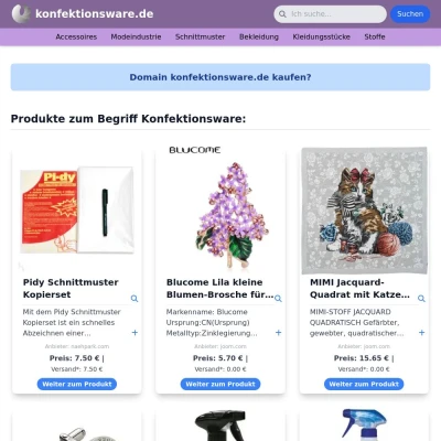 Screenshot konfektionsware.de