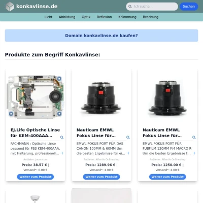 Screenshot konkavlinse.de