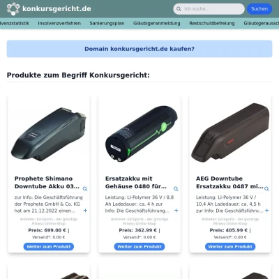 Screenshot konkursgericht.de