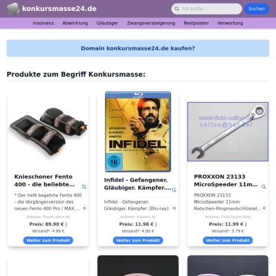 Screenshot konkursmasse24.de