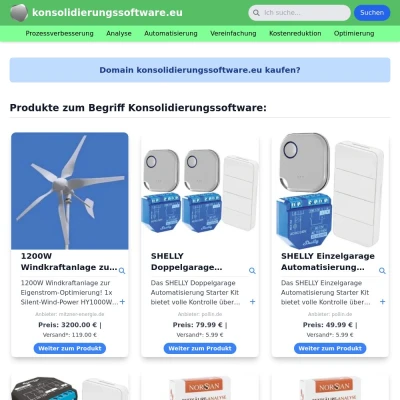 Screenshot konsolidierungssoftware.eu