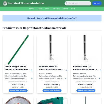 Screenshot konstruktionsmaterial.de