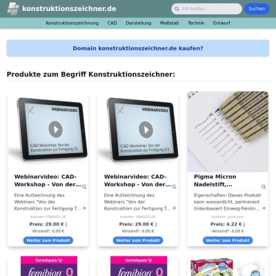 Screenshot konstruktionszeichner.de