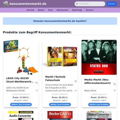 Screenshot konsumentenmarkt.de