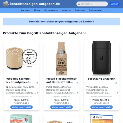 Screenshot kontaktanzeigen-aufgeben.de